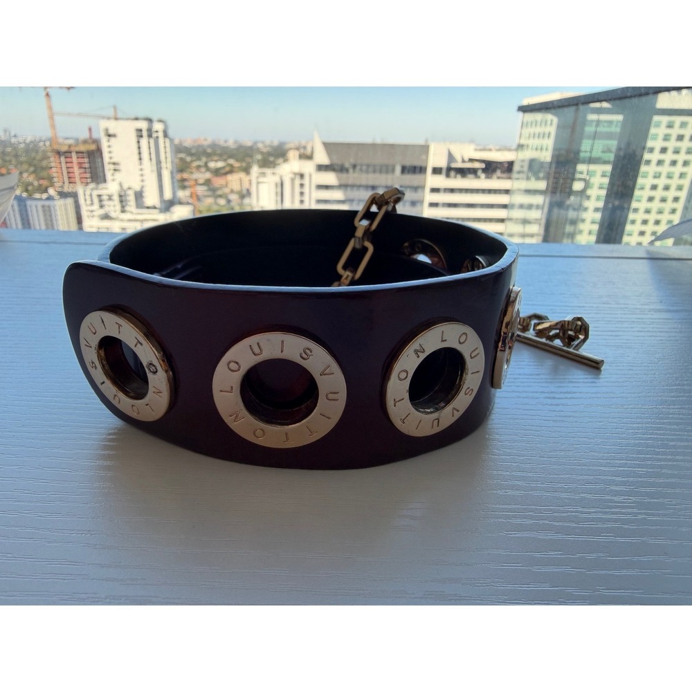 Louis Vuitton Wide Resin Logo Belt Size 85 Made in France